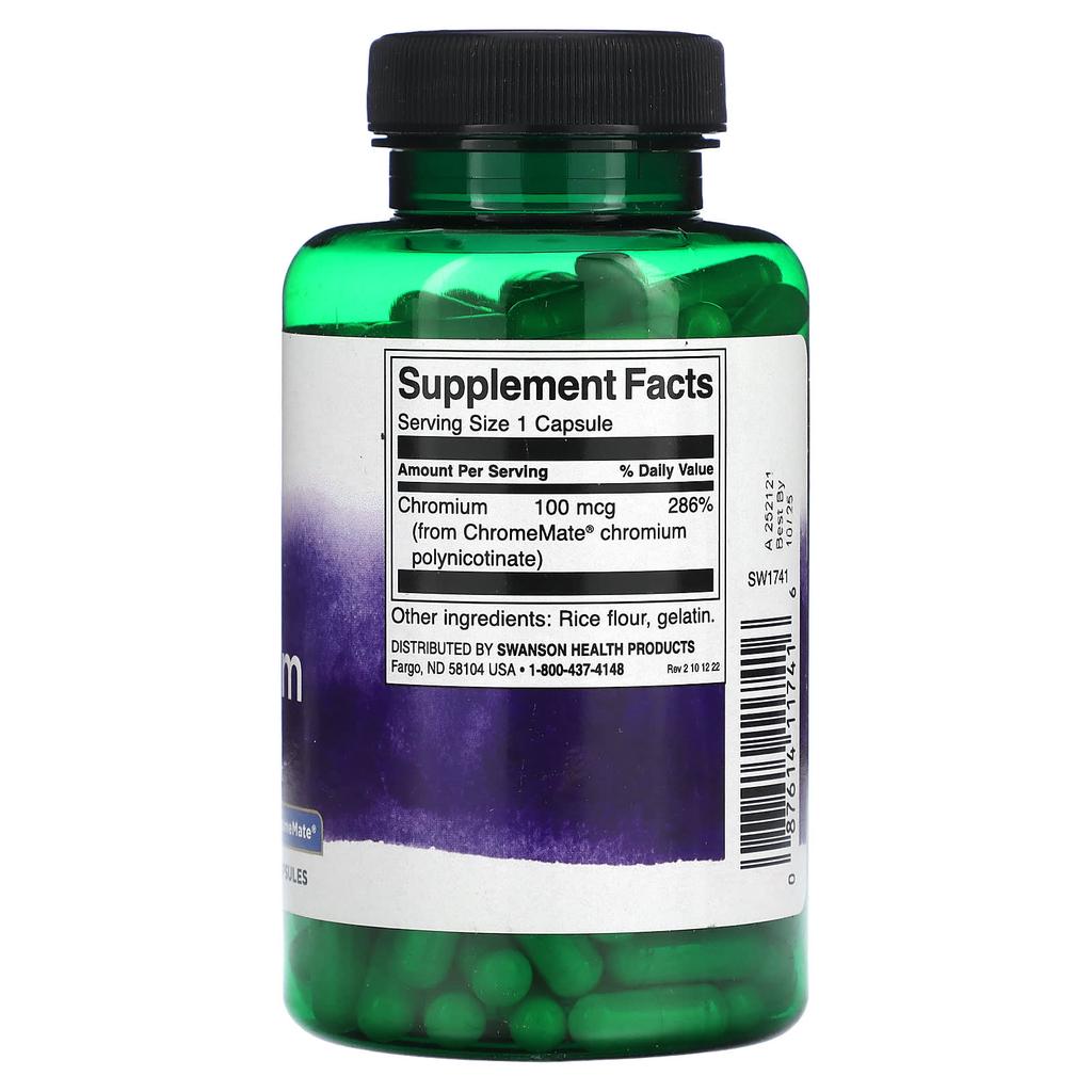 Gtf Chromium, 100Mcg, 200 Capsules