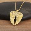 Hip Hop Style Wings Shape Pendant Necklace Copper Base Feather Shape Pendant Necklace Unisex