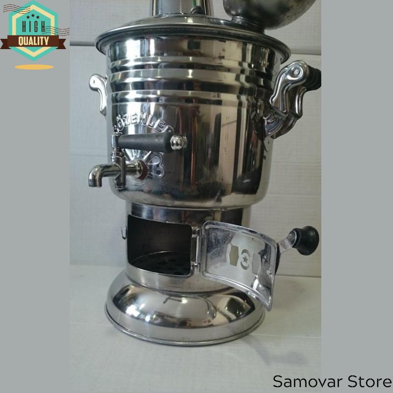 Самовар из нержавеющей стали, хромированный чайник, 4 литра, чайные сервизы, самовар, дровяная печь, посуда для кемпинга, пикника