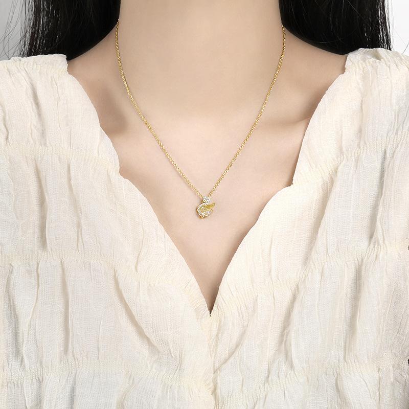 Ожерелье с подвеской в виде лебедя Элегантный, легкий, роскошный дизайн, универсальные бриллианты в стиле INS, ожерелье с маленьким лебедем