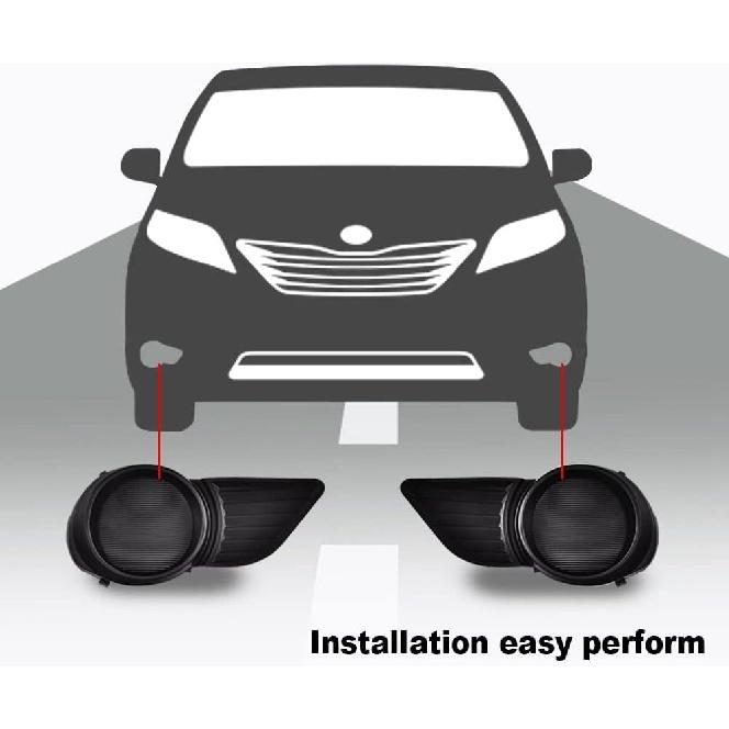 PIT66 Крышка противотуманной фары, Совместима с Sienna L 2013 2014 2015 2016 2017/ Sienna (подмодель: Базовая, LE, Ограниченная, SE, XLE) 2011-2017#5212708020