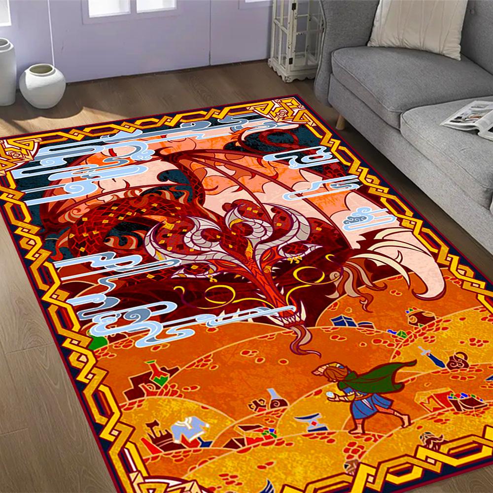 Hobbit Desolation Smaug Adventure Floor Mat Suitable for Balcony Dormitory Dining Room Entryway Anti-slip Rug Office home decor Birthday/Christmas Gif