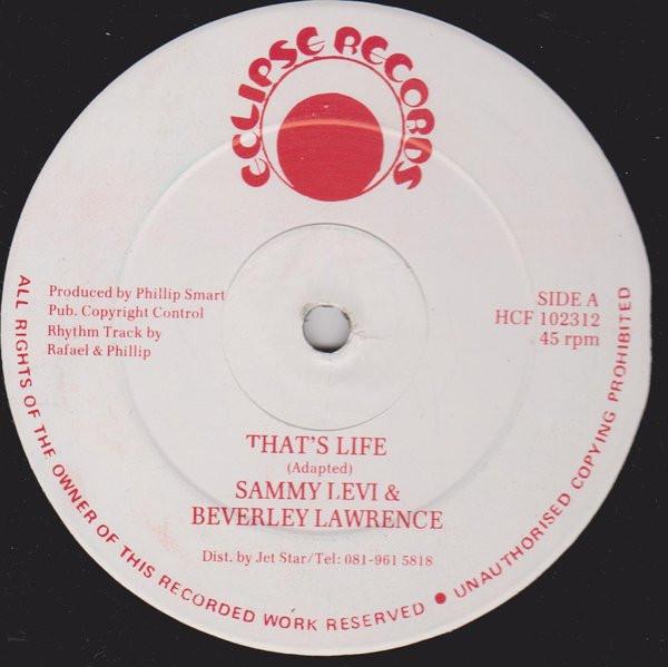 12-дюймовая пластинка SAMMY LEVI & BEVERLY LAWRENCE / NIC - That's Life / Dollars Fi Spend HCF102312 Eclipse Records 1989 UK Reggae, Ska & Dub Used