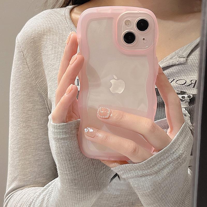 Силиконовый милый прозрачный чехол с волнистыми волнами для Iphone 14 11 12 13 Pro Max X Xr Xs 13pro 14pro противоударный прозрачный мягкий чехол