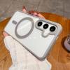 Роскошный беспроводной чехол Magsafe для Samsung Galaxy S25 Edge S22 S23 Plus S24 Ultra FE Прозрачный цвет Магнитный бампер