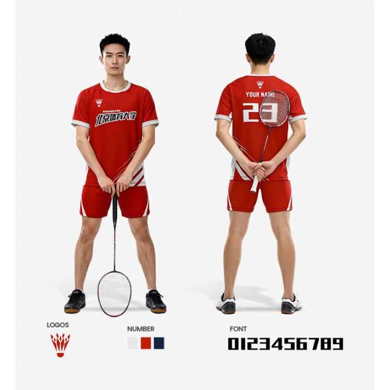 Mens Badminton Sport Set Quick Dry Breathable Milk Silk Athletic Wear Fall