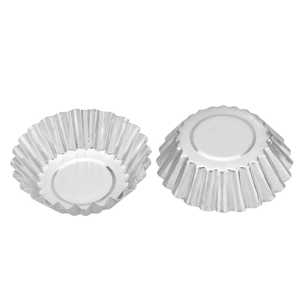 Многоразовая антипригарная форма для яиц с рябью, форма для пирога из алюминиевого сплава, форма для кекса, форма для пудинга, желе, чашка для выпечки кексов, 10 шт./компл.