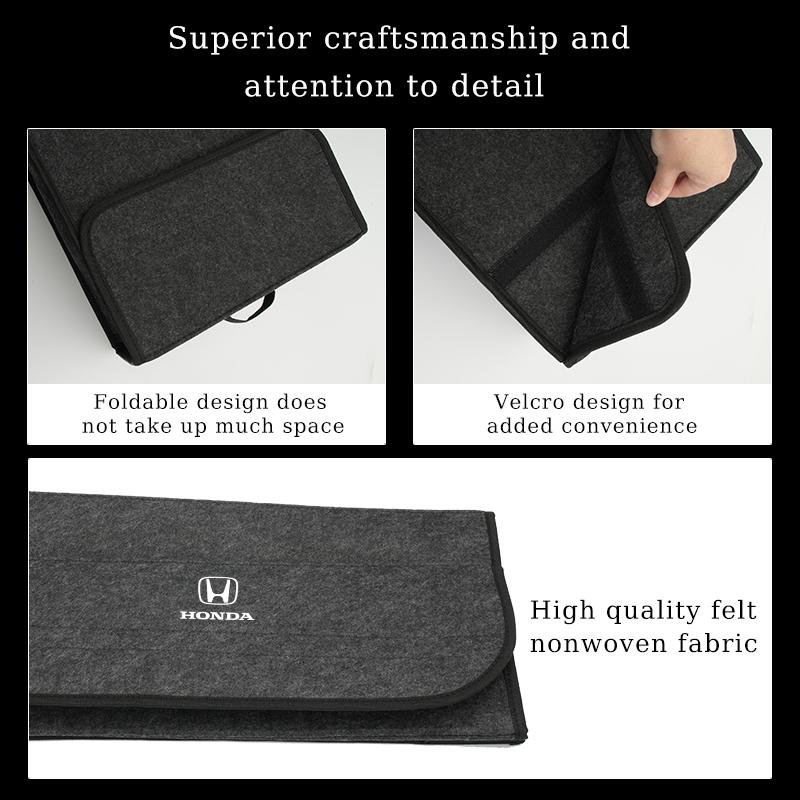 AQG1 Car Logo Trunk Storage Box Large Capacity Tool Organiser Bag Accessories For Honda Jsrzcing Civic Accord City Vezel CRV Odyssey