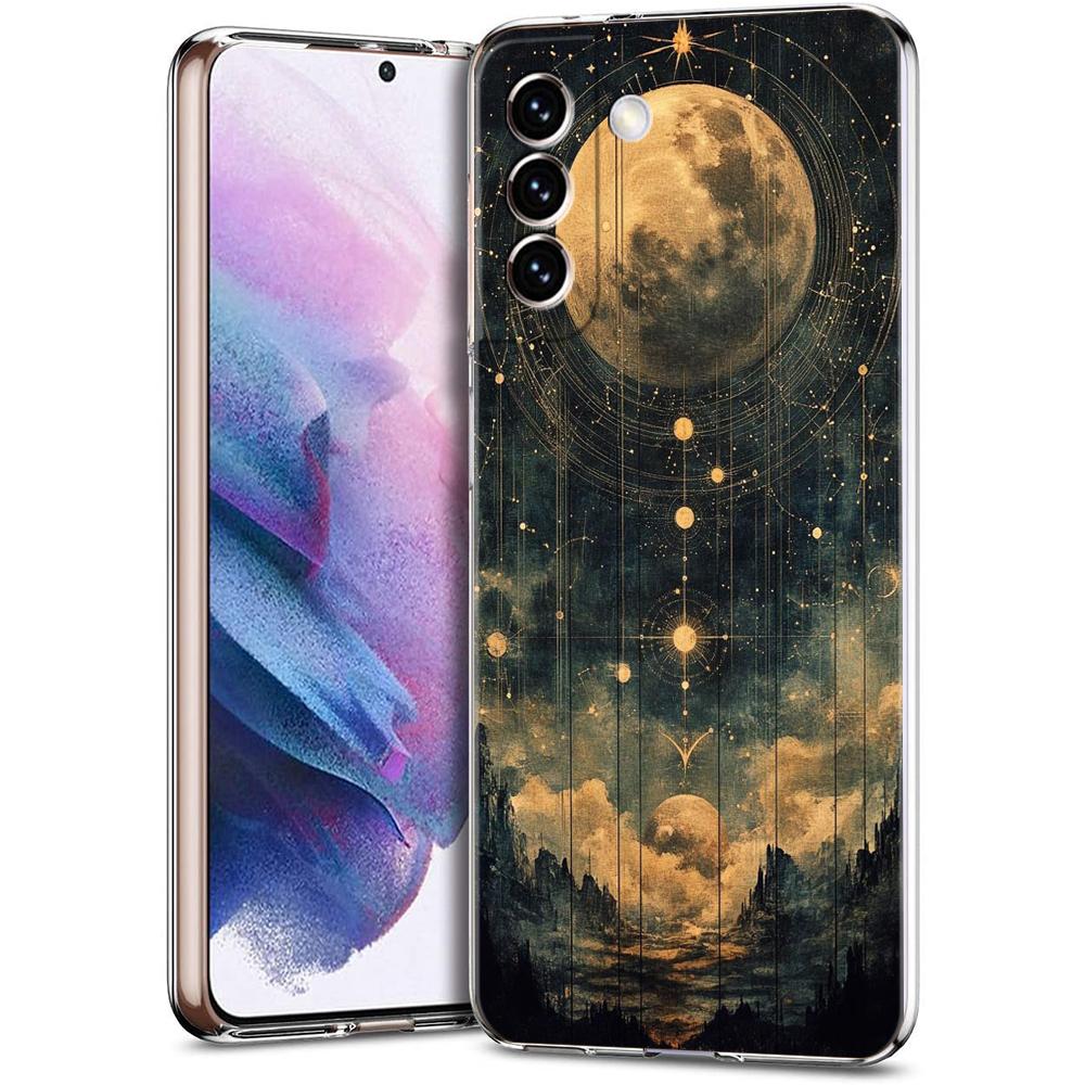 Прозрачный чехол-бампер для Samsung Galaxy S25 S24 S23 S22 S20 S21 FE Ultra S10 S10E Plus Модный узор Звездное небо Звезды