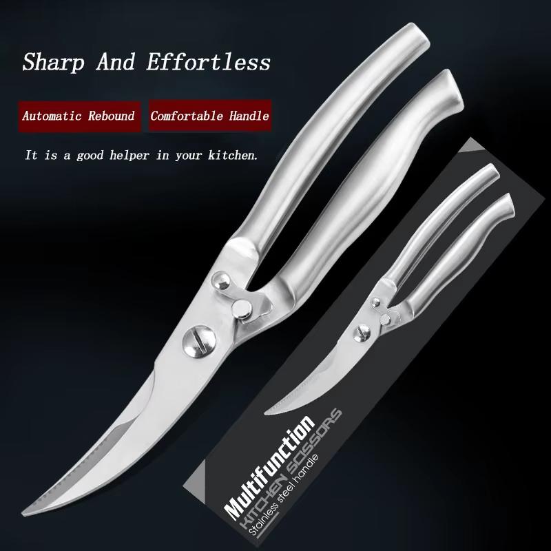Multi-functional Household Powerful Kitchen Scissors Sharp and Durable Stainless Steel Cooking and Frying Chicken Bone Scissors5