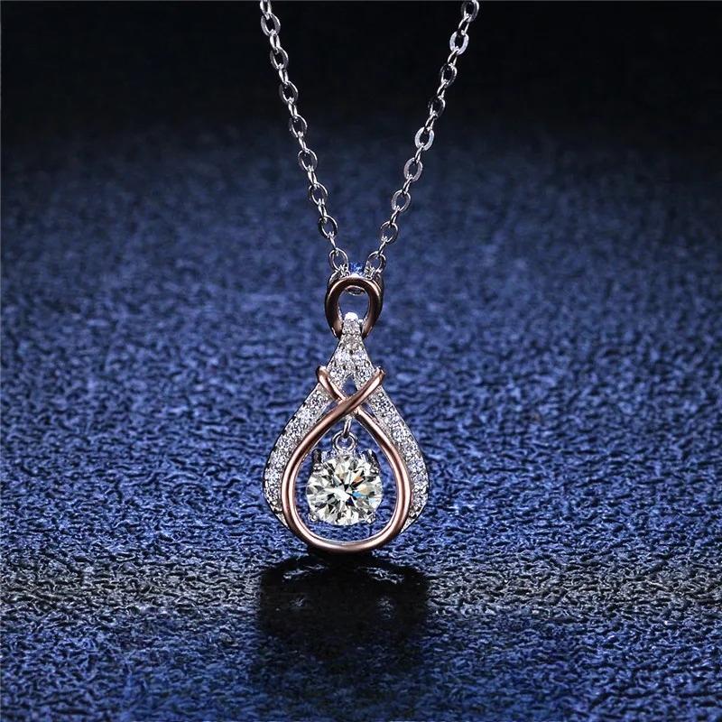 Sterling Silver Pendant Carat D Color Moissanite Beating Heart Diamond Necklace Fashion Sophisticated High Jewelry