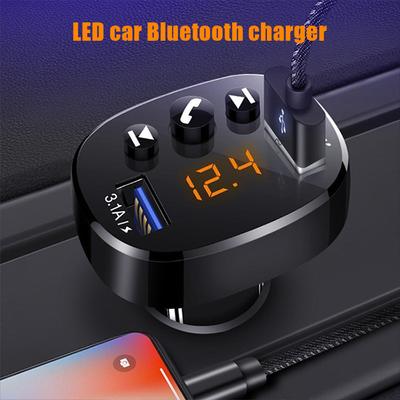 Автомобильный комплект Bluetooth 5.0, совместим с 2 USB, быстрое зарядное устройство, 3,1 А, MP3-плеер, беспроводной аудиоприемник, FM-передатчик