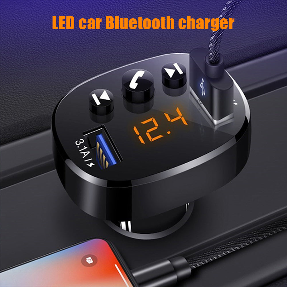 Автомобильный комплект Bluetooth 5.0, совместим с 2 USB, быстрое зарядное устройство, 3,1 А, MP3-плеер, беспроводной аудиоприемник, FM-передатчик