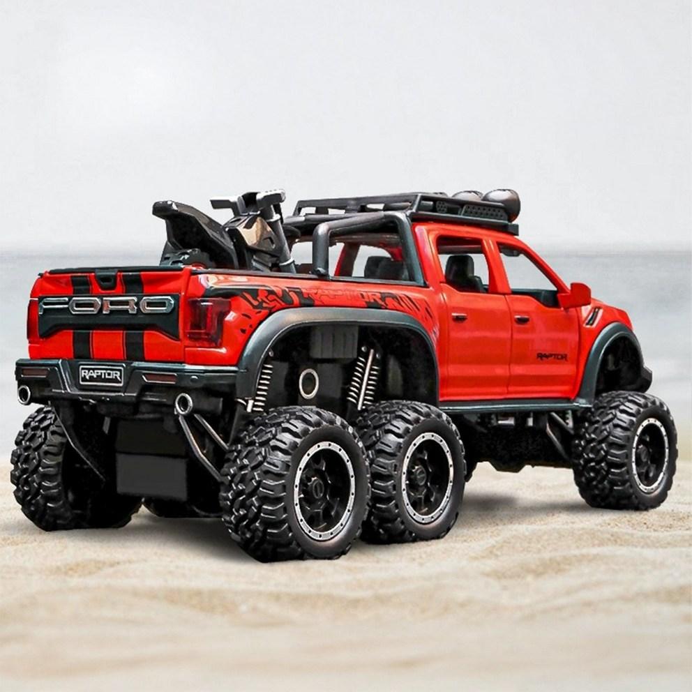 Моя Машина Премиум 1:Модель автомобиля Ford Raptor F-150 из литого сплава, масштаб 1:24, фигурка - Красный