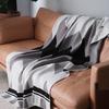 Nordic Geometric Black-White-Grey Knitted Throw Blanket - Thickened Sofa AC Blanket for Nap & Couch