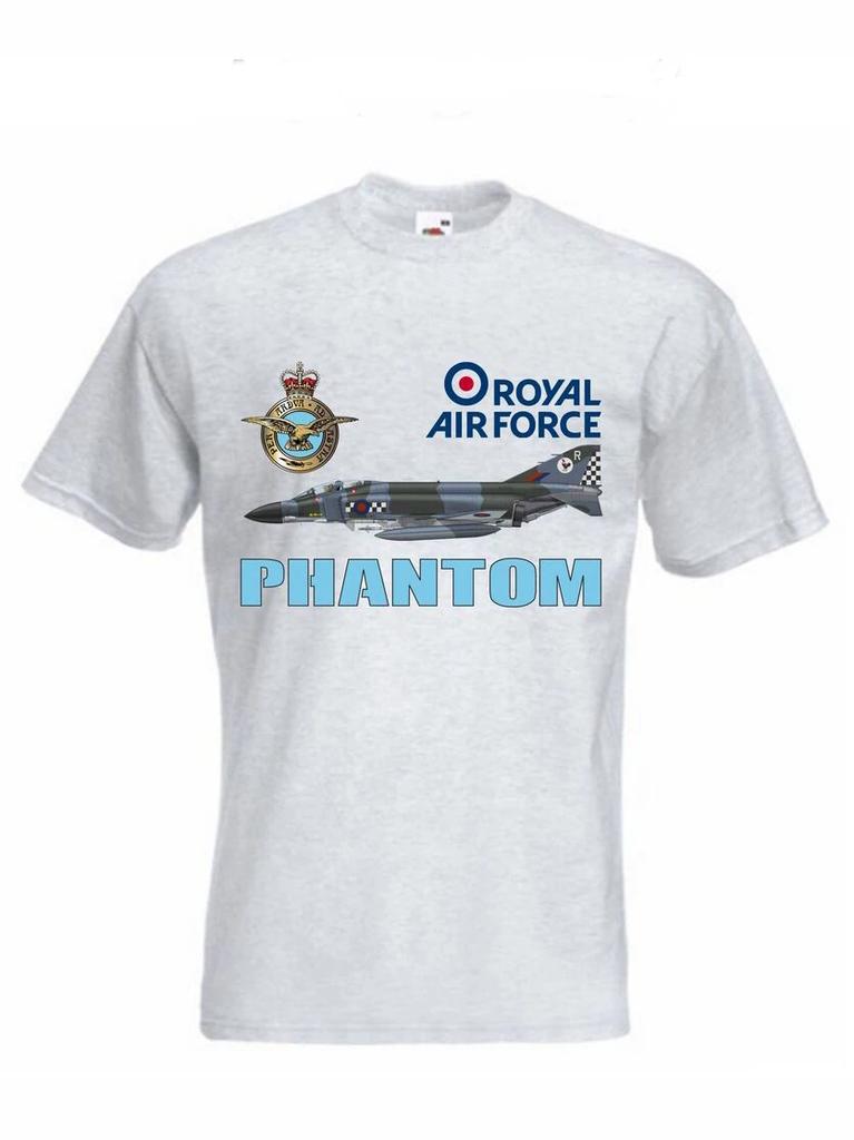 RAF F4 Phantom Jet Interceptor and Fighterbomber TShirt Short Sleeve Casual 100 Cotton ONeck Unisexs Tshirt Size S3XL