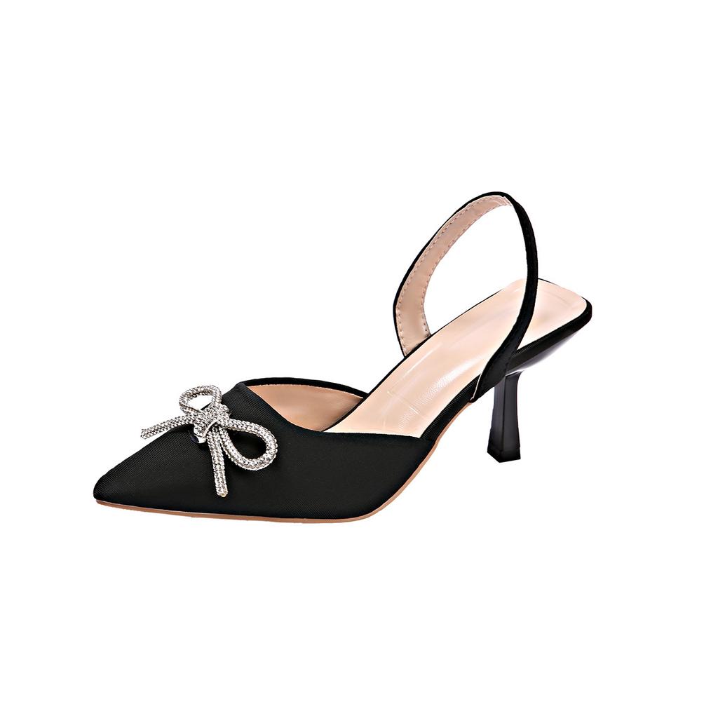 High Heels Women's Summer New Bow Decoration Pointed Stiletto Women's Sandals Women's