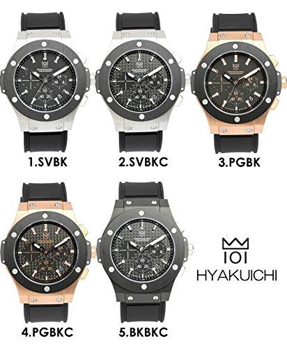 Часы 100 м водонепроницаемый хронограф дата дисплей резиновый ремешок черный [HYAKUICHI 101] мужские