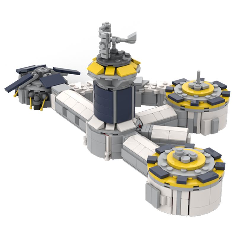 MOC Модель лунной базы Орнамент Сборка из частиц Строительные блоки MOC Головоломка Детские игрушки