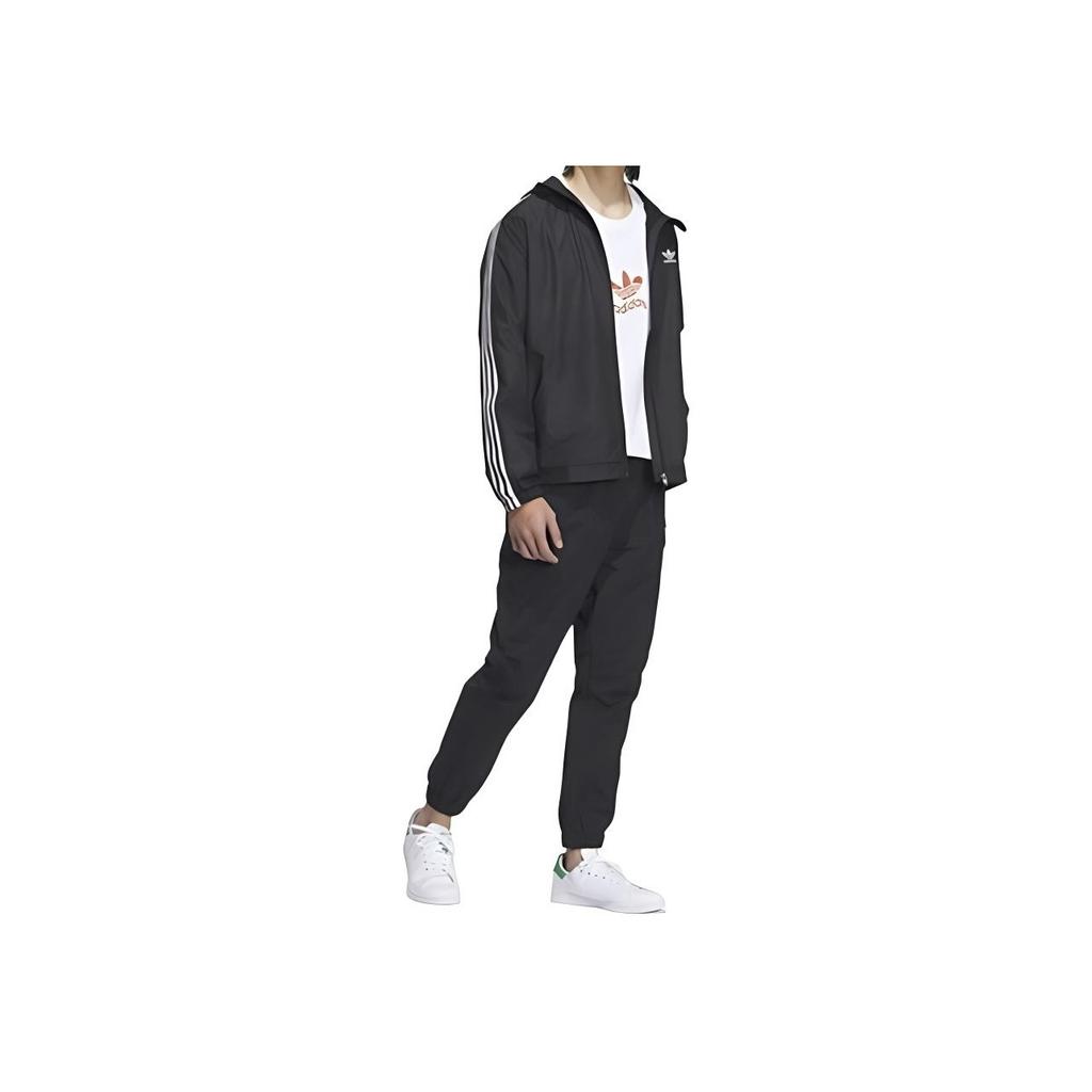 adidas Оригинальная мужская куртка на молнии с капюшоном из серии Signature Logo, черная IK8673