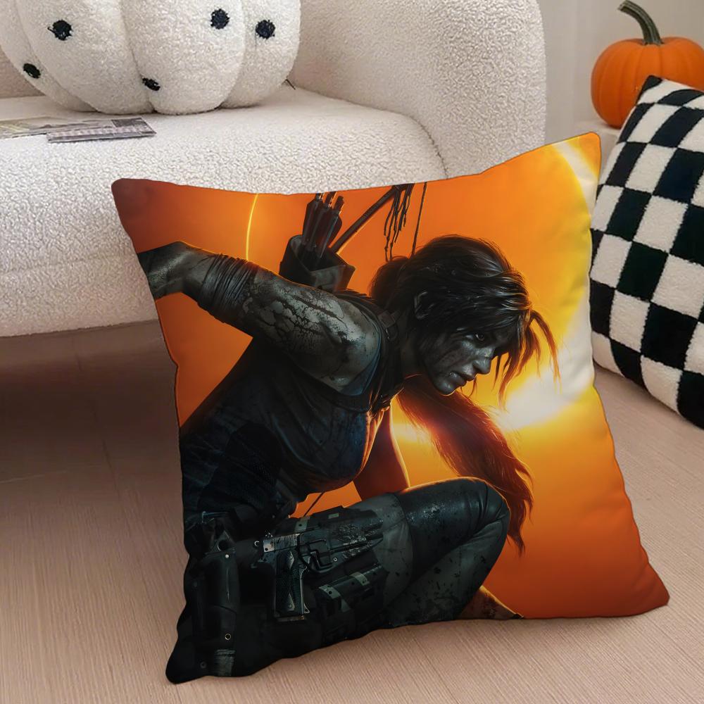 S-Shadow Of The Tomb Raider Наволочка Льняная Наволочка Мягкая Дышащая Защитная Декор Дивана Гостиной