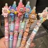 6 Pcs/set Cute Labubu Pendant Pen Erasable Gel Pen Capybara Retractable Erasable Pen Quick-Drying St Head Writing Pen