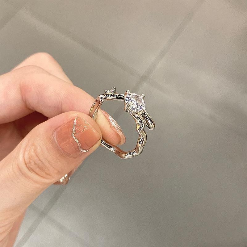 Elegant 2022 New Branch Design Zirconia Open Ring For Women Unique And Chic Jewelry