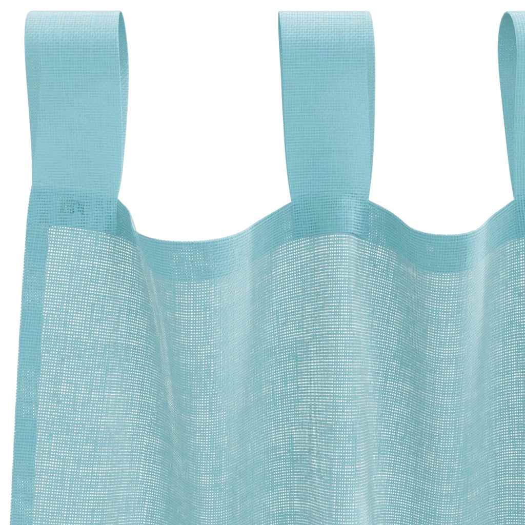 Voile Curtains with Rod Pockets 2 pcs Turquoise