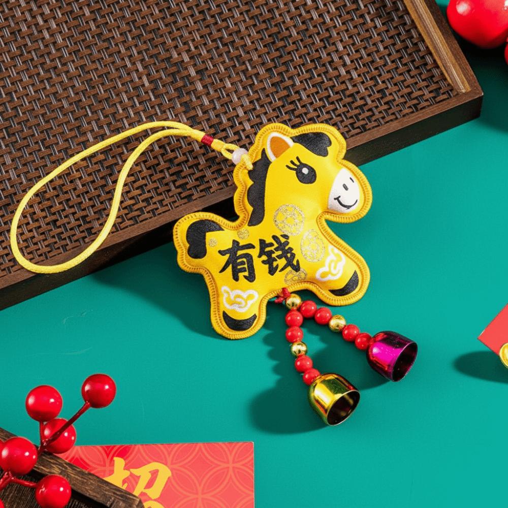 Embroidery Zodiac Mascot Pendant Blessing Car Hanging Pendant Horse Incense Bag  Spring Festival