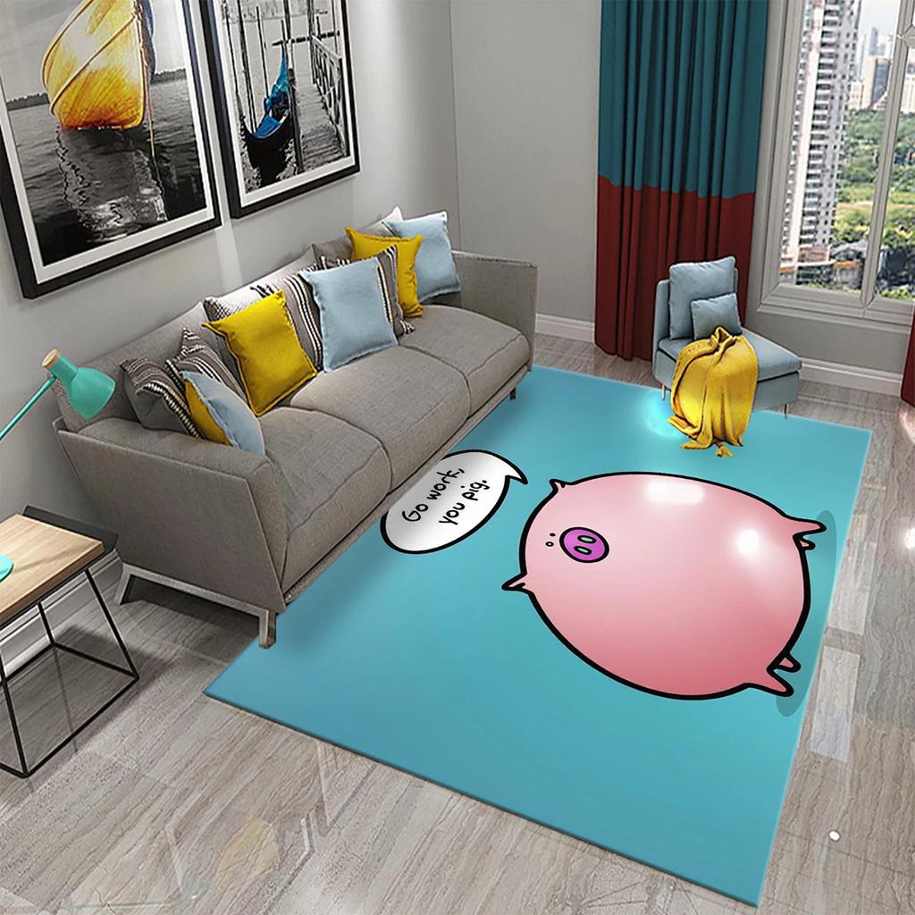 Милый мультяшный ковер с изображением свиньи, прекрасный коврик для пола с животным для декора ванной комнаты, ковер противоскользящий для гостиной, кухни, спальни, коврики-придверные коврики