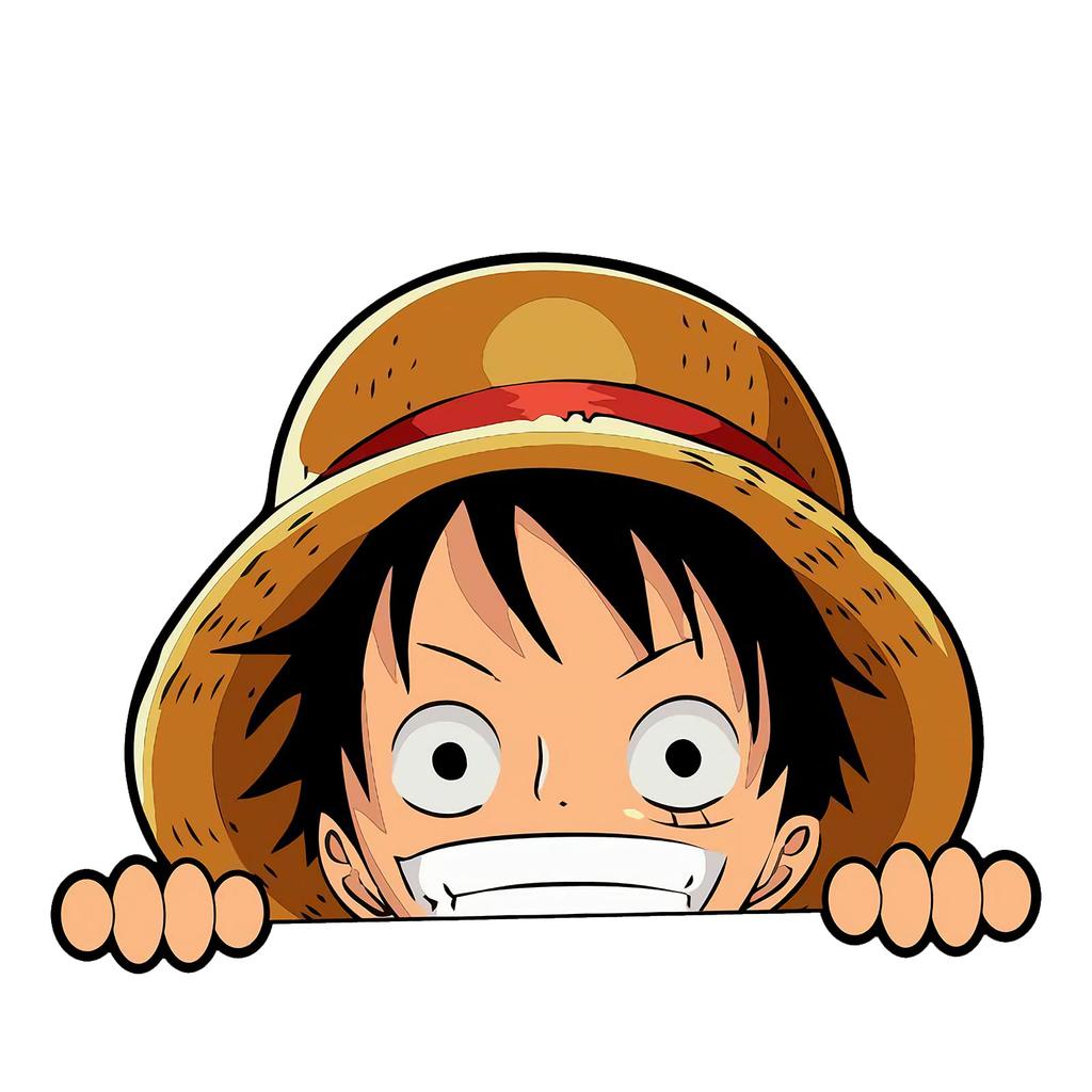Obenao Monkey-D-Luffy Наклейка-гляделка на машину DIY Мультяшная наклейка на мотоцикл, ноутбук, скейтборд, велосипед, бампер, окно. Набор из 2 штук