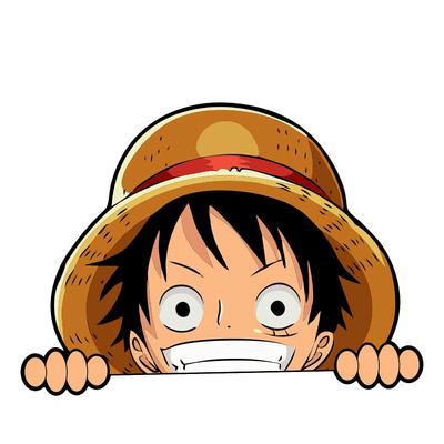 Obenao Monkey-D-Luffy Наклейка-гляделка на машину DIY Мультяшная наклейка на мотоцикл, ноутбук, скейтборд, велосипед, бампер, окно. Набор из 2 штук