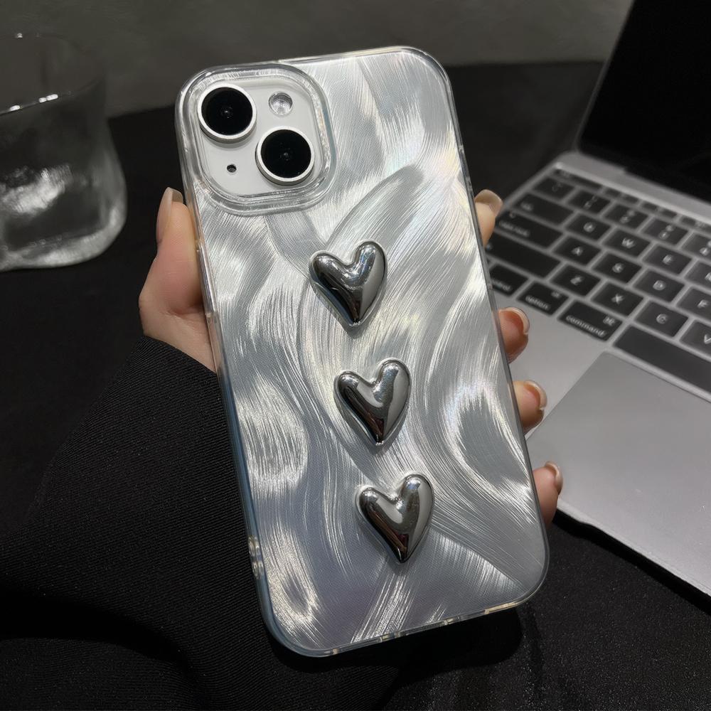 Роскошный чехол для телефона в форме сердца для iPhone 16 Pro Max Funda iPhone 13 15 11 12 14 Plus 16promax 15promax 14promax Мягкие IMD чехлы