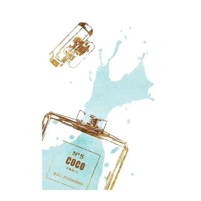 Современная модная эстетика Настенное искусство Париж Роскошный флакон духов HD Масло на холсте Постер Принт Украшение для дома Спальни Подарок