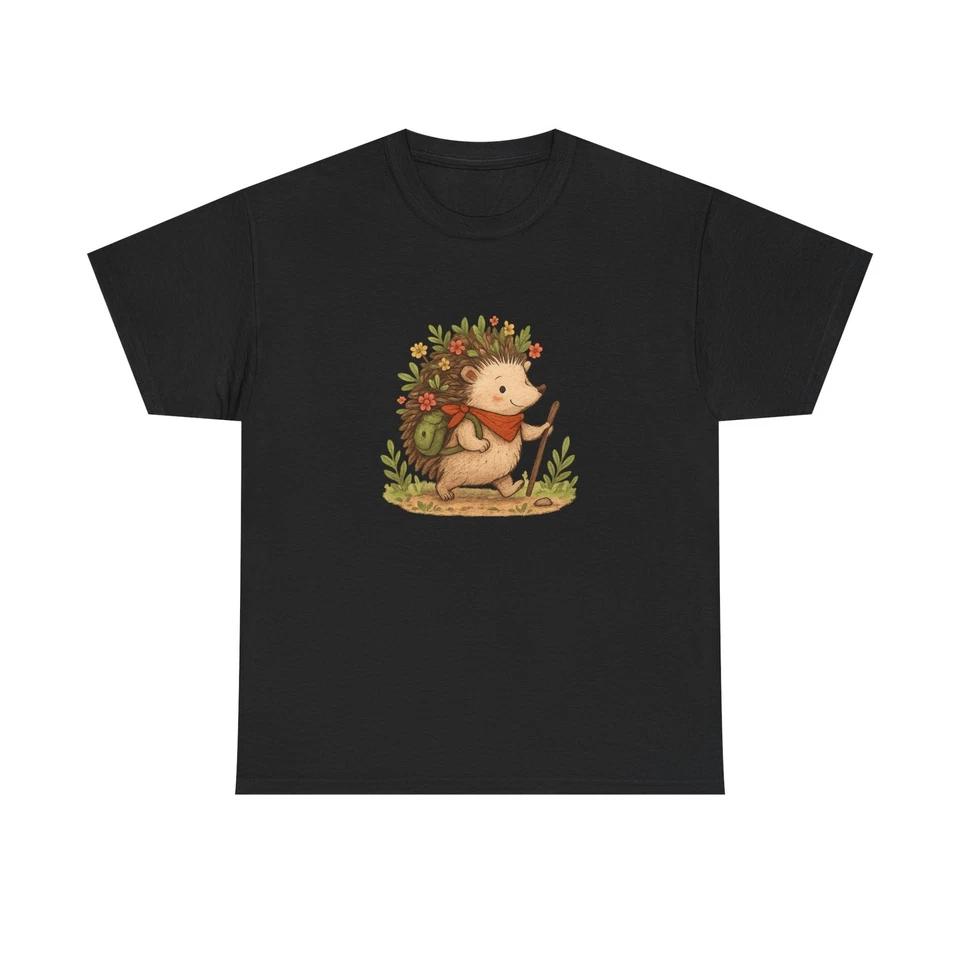 Unisex Adult T Shirt Hiking Hedgehog Nature Explorer