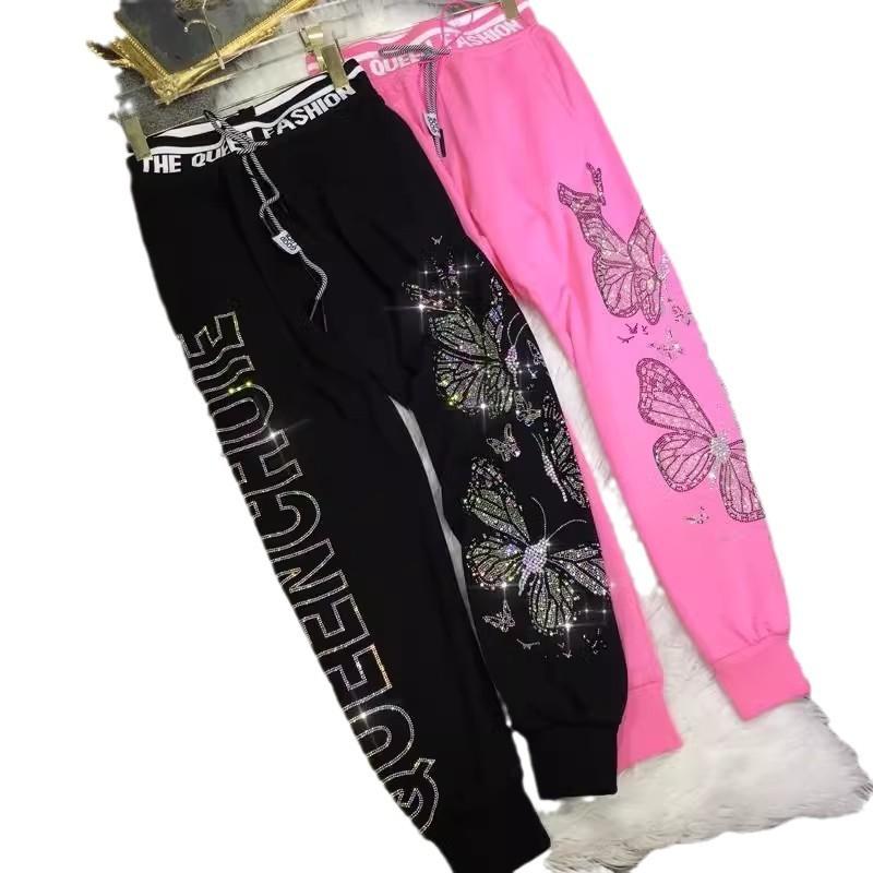 Большие размеры, прочные, горячие, буровые, спортивные брюки Butterfly, высокая талия, облегающие, Beamer, спортивные, осенние и зимние женские брюки