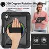 For iPad A16 11 inch (2025)/iPad 10.9 inch 10th Gen Shockproof Case, Built-in Pencil Holder, Tri-fold Stand, Clear Back, Black