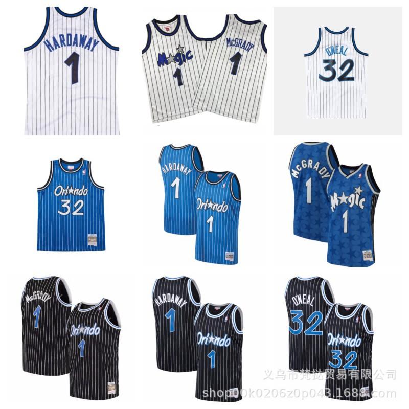 Orlando Magic Retro Basketball Jersey Hardaway 1 ONeal 32 McGrady Unisex Short Sleeve Cotton V-Neck Fall