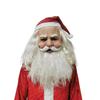 Halloween Christmas Cosplay Masquerade Realistic Human Skin Santa Claus Mask White Hair Grandpa Christmas Hat