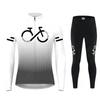 Men Women Cycling Long Sleeve Jersey Set Solid Gradient Minimalist Winter Ride Wear