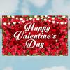 Red Valentine's Day Photography Backdrop Celebrate Happy Valentine's Day Banner  Home Party Decor