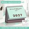 With Stickers Table Calendar Polka Dot Print 2027 Calendar Stand Up Calendar  Desk Planning Use