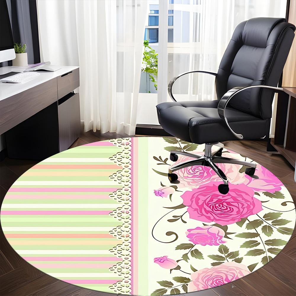 1pc Floral Pastel Chair Carpet for Office, Perfect for Office, Holiday Party Decoration Choice yy260314085