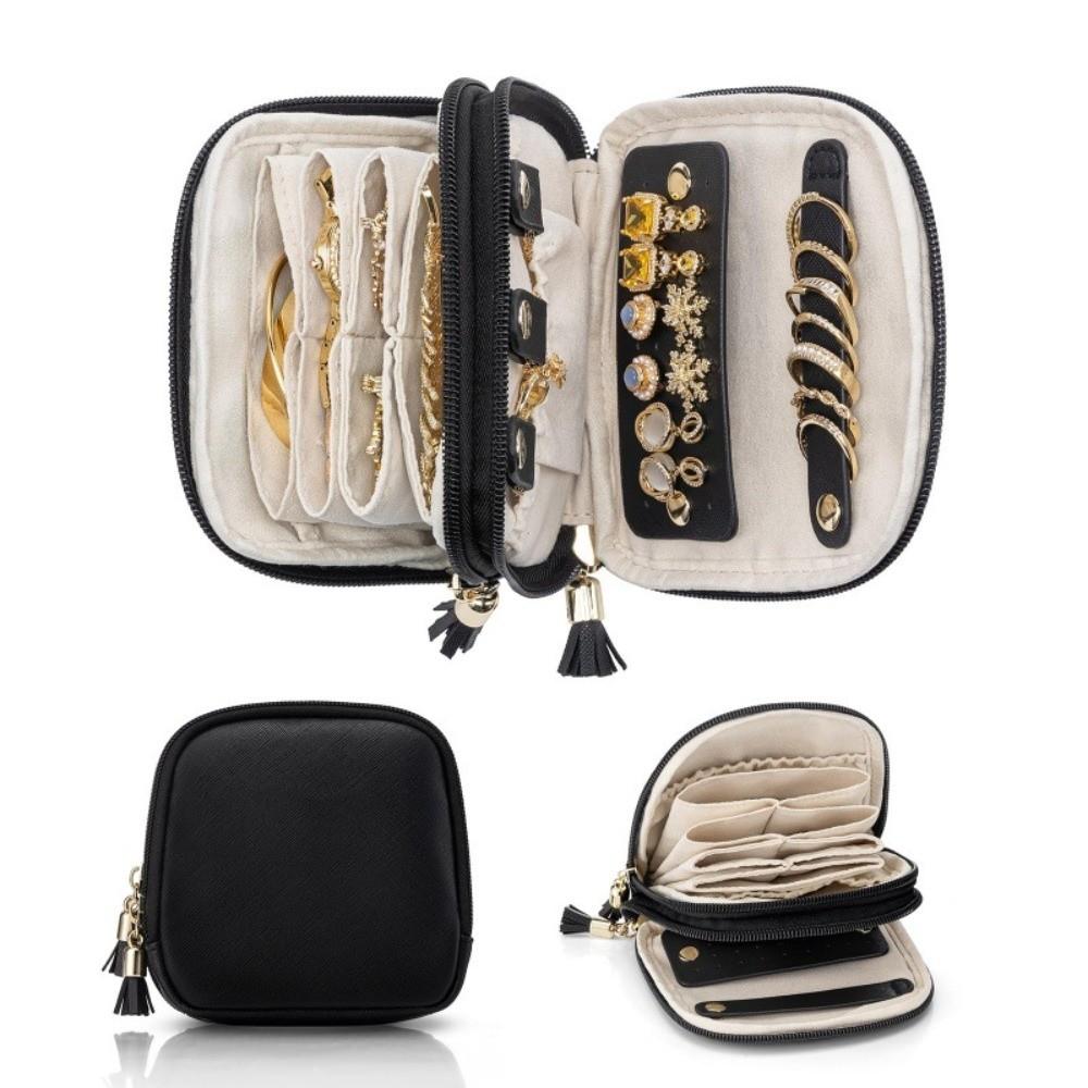 with Zipper Jewelry Organizer Large Capacity Storage Bag for Rings/Necklace/Earrings