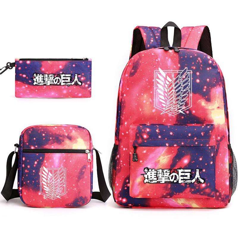 Youth School Backpack Set 3pcs Lightweight Laptop Bag 13inch Compatible Unisex Student With Mesh Padding Stitched Design