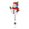 Christmas Badge Reel Retractable Nurse Doctor Santa Claus Trees Snowman Badge Reels ID Tag Clips for Name Pass Card Holder