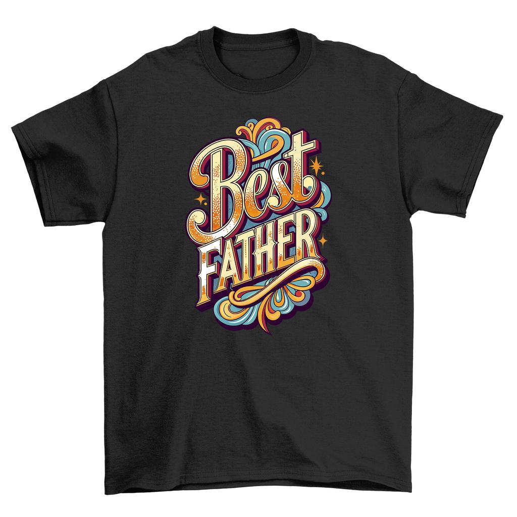 Best Father Script: Funny T-Shirt Mens Womens Tees Top for Super Dads! Unisex Tee, Ideal Gift for the