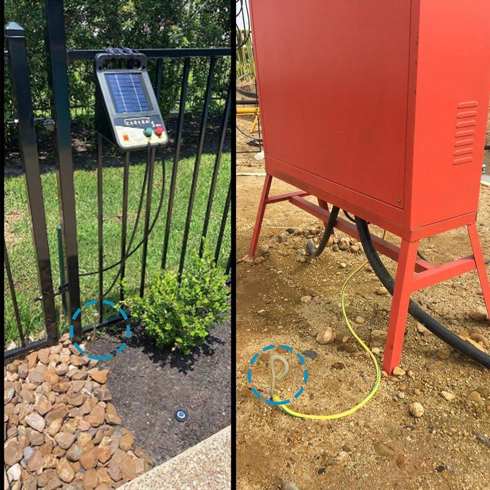 1pc Portable Ground Rod Grounding Pin With 20A 50A Ground Wire Lug For Electric Fences Antennas Satellite Dishes