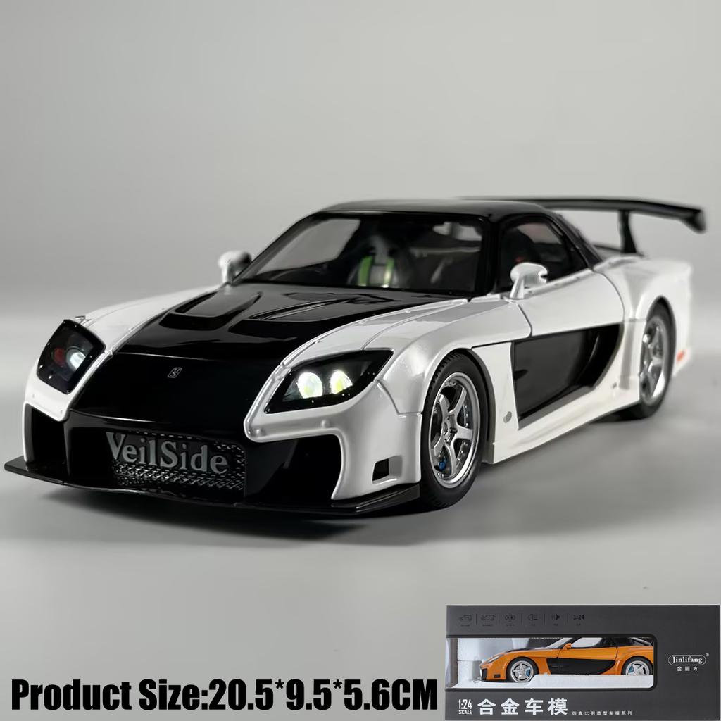 Jdm 1:24 Мазда Rx-7 Fd3S Veilside Fortune Форсаж: Токийский дрифт Металлическая литая модель автомобиля Подарок для дома Модный и настольный