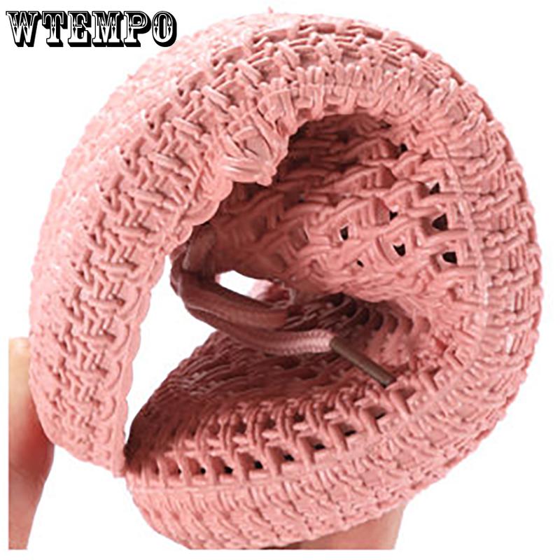 PVC Slides Women's Outer Wear Holey Shoes Summer Soft Bottom Thick Bottom Sandals Home Bathroom Hollow Wrapped Toe Slipper Outdoor Beach Flip-flops